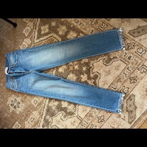 Just black denim. Size 25